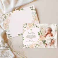 Beautiful Neutral Floral and Cross | Photo Baptism