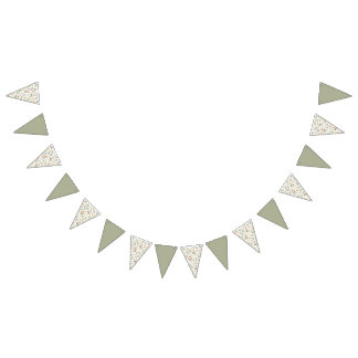 Beautiful Neutral Wildflowers and Soft Sage Green Bunting