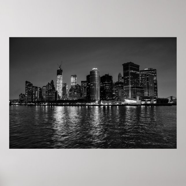Beautiful New York City Manhattan Skyline Poster (Front)