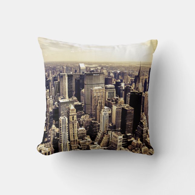 Beautiful New York City Skyscrapers Skyline Cushion (Front)