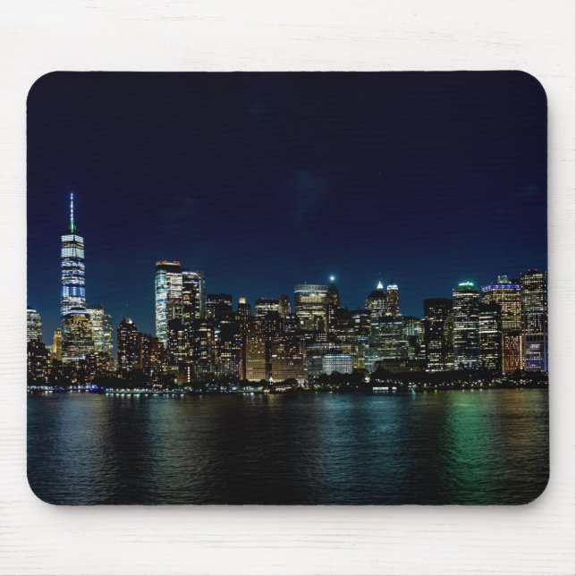Beautiful New York Skyline at Night Mouse Mat (Front)