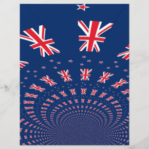 Beautiful New Zealand Flag Art Print Design