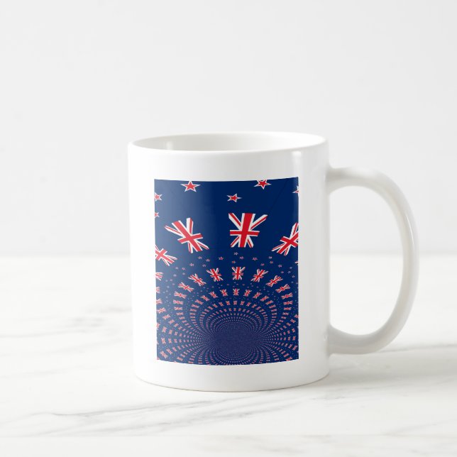 Beautiful New Zealand Flag Art Print Design Coffee Mug (Right)