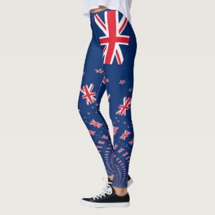 Beautiful New Zealand Flag Art Print Design Leggings