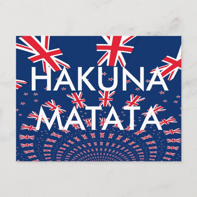 Beautiful New Zealand Flag Art Print Design Postcard (Front)