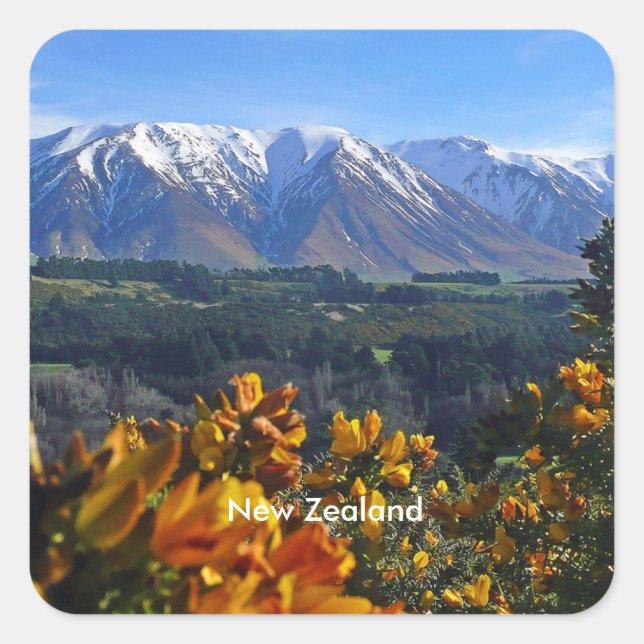 Beautiful New Zealand Square Sticker (Front)