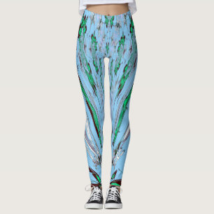 Beautiful Nice And Lovely blue Floral Pattern Leggings