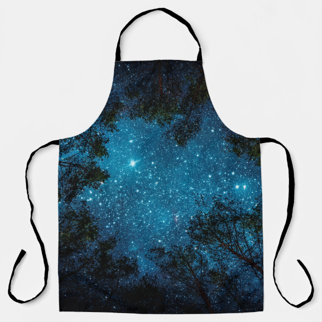 Beautiful night sky, the Milky Way and the trees.  Apron (Front)