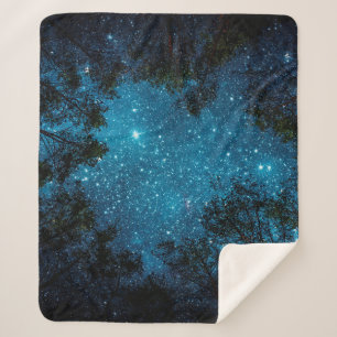 Beautiful night sky, the Milky Way and the trees.  Sherpa Blanket