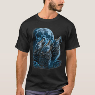 Beautiful Night Time Wolf Howling At Moon Raglan B T-Shirt