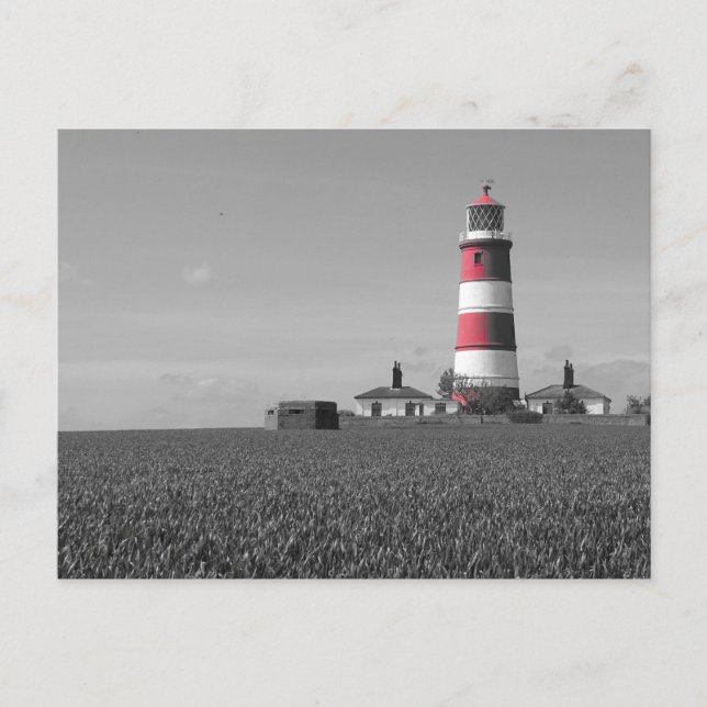 Beautiful Norfolk red & white lighthouse postcard (Front)