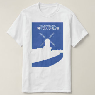 Beautiful Norfolk Windmill retro travel poster T-Shirt