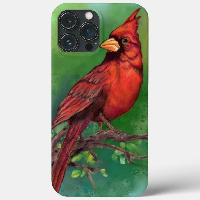 Beautiful Northern Red Cardinal Bird - Painting Case-Mate iPhone Case (Back)