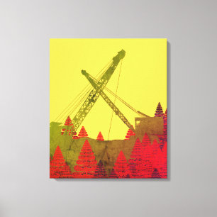 Beautiful Northwest Crane Operating Engineer Art Canvas Print