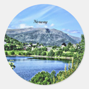 Beautiful Norway, scenic landscape Classic Round Sticker