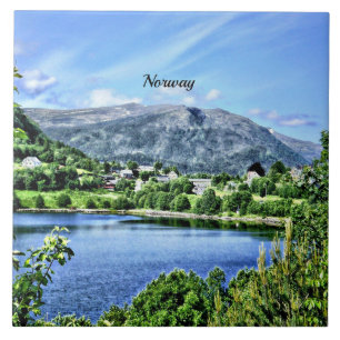 Beautiful Norway, scenic photograph, Tile