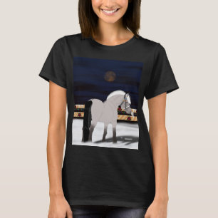 Beautiful Norwegian Fjord Horse in Snow T-Shirt