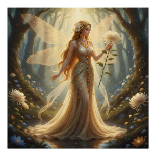 Beautiful November Topaz Fairy Poster