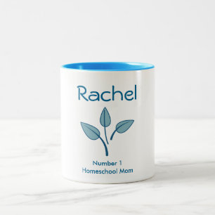 Beautiful Number 1 Homeschool Mum Blue and White Two-Tone Coffee Mug