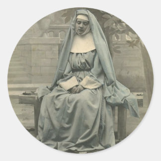 Beautiful Nun Classic Round Sticker