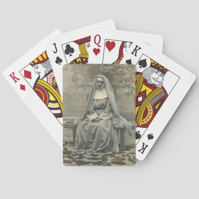 beautiful nun playing cards (Back)