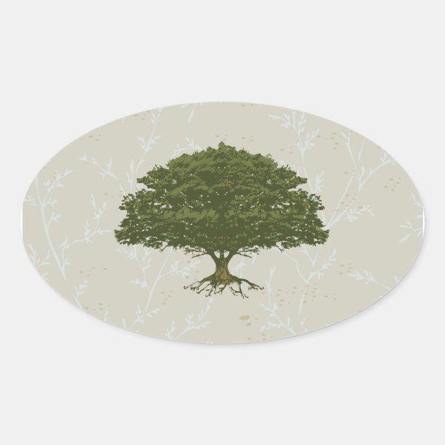 Beautiful Oak Tree Sticker (Front)