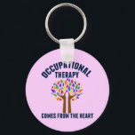 Beautiful Occupational Therapy Tree Quote Key Ring<br><div class="desc">Occupational Therapy Comes from the Heart. A pretty pink inspirational OT quote gift for your occupational therapist featuring a cute rainbow tree with helping hands as the trunk of hope. A beautiful present.</div>