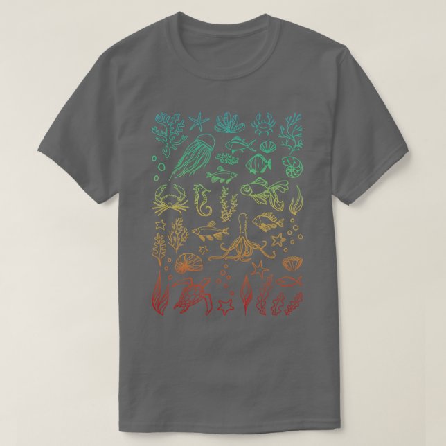 Beautiful Ocean Animals T-Shirt (Design Front)