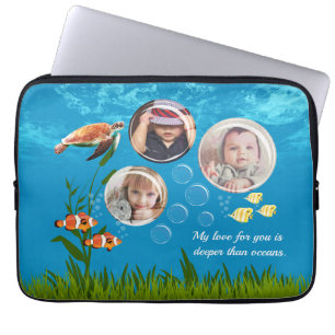 Beautiful Ocean Blue Tropical Fish Underwater Laptop Sleeve