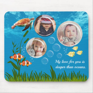 Beautiful Ocean Blue Tropical Fish Underwater Mouse Mat