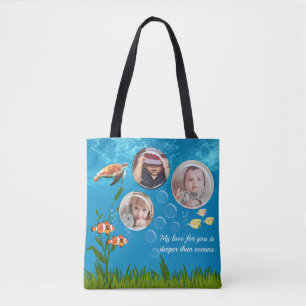 Beautiful Ocean Blue Tropical Fish Underwater Tote Bag