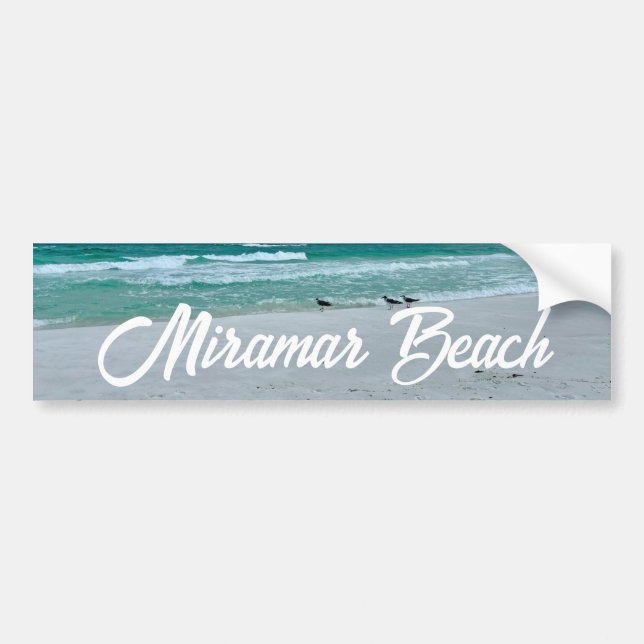 Beautiful Ocean Photography Custom Beach Town Bumper Sticker (Front)