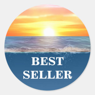 Beautiful Ocean Sunrise Best Seller Classic Round Sticker