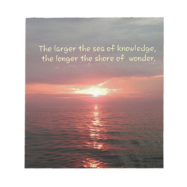 Beautiful Ocean Sunrise Inspirational Quote Notepad (Front)
