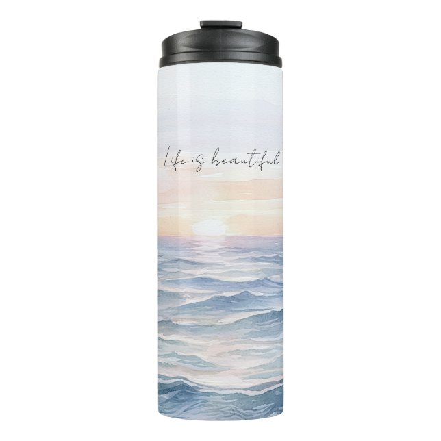 Beautiful Ocean Sunset Thermal Tumbler (Front)