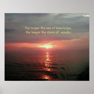 Beautiful Ocean Sunset With Wisdom Quote Poster
