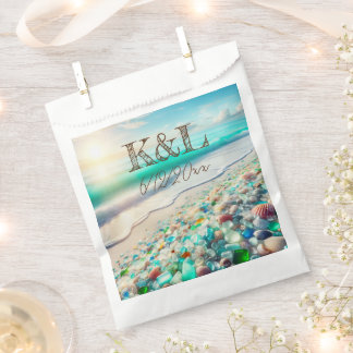 Beautiful Ocean Waves and Sea Glass Personalised Favour Bags