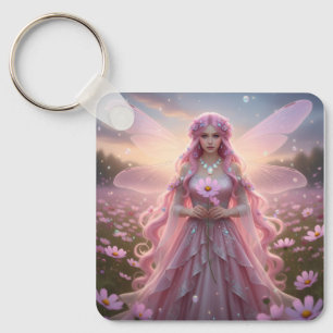 Beautiful October Opal Fairy Key Ring