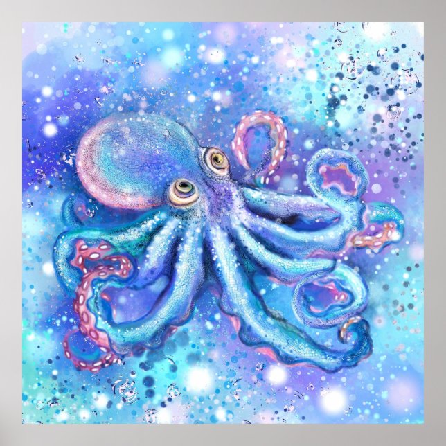 Beautiful Octopus Poster - Painting (Front)