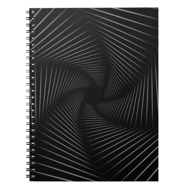 Beautiful of geometric line art abstract backgroun notebook (Front)