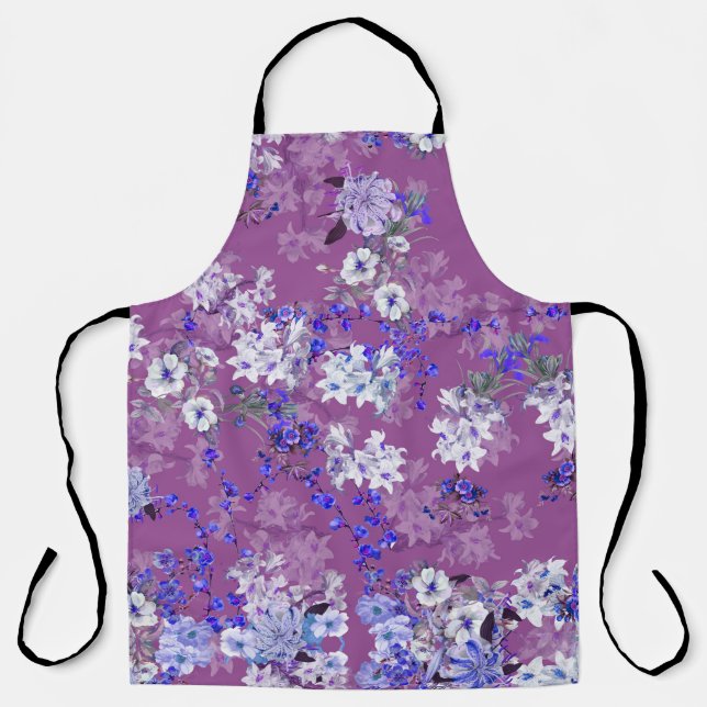 Beautiful Oil Painted Flowers and Branches Tiny Fl Apron (Front)