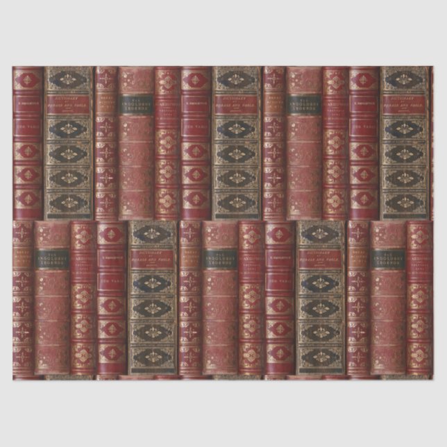 Beautiful Old Book Spines (Dictionary 2) Tissue Paper (Front)