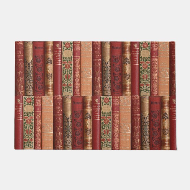 Beautiful Old Book Spines (Rose) Doormat (Front)