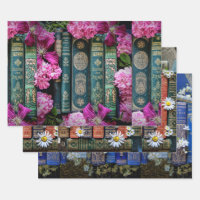 Beautiful Old Books Spines and Flowers