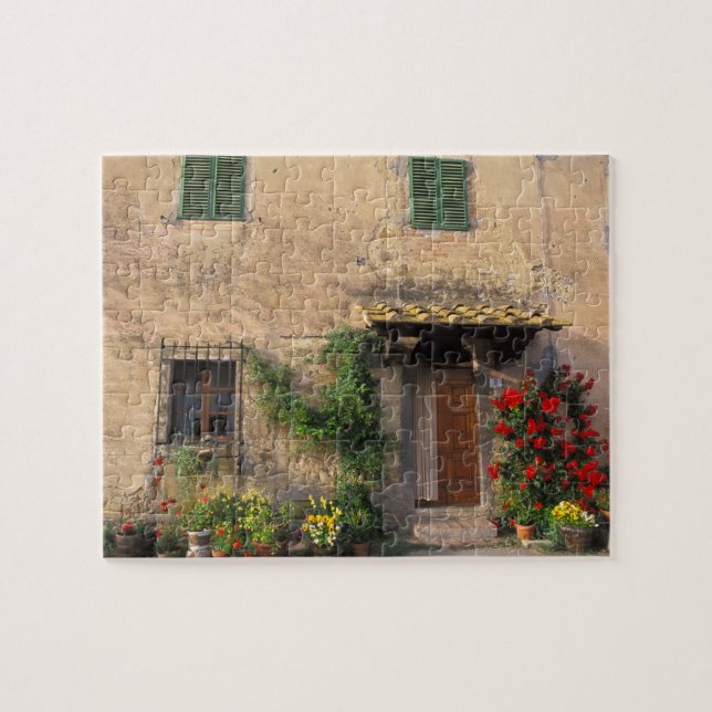 Beautiful old home with flowers at San Gimignano Jigsaw Puzzle (Horizontal)