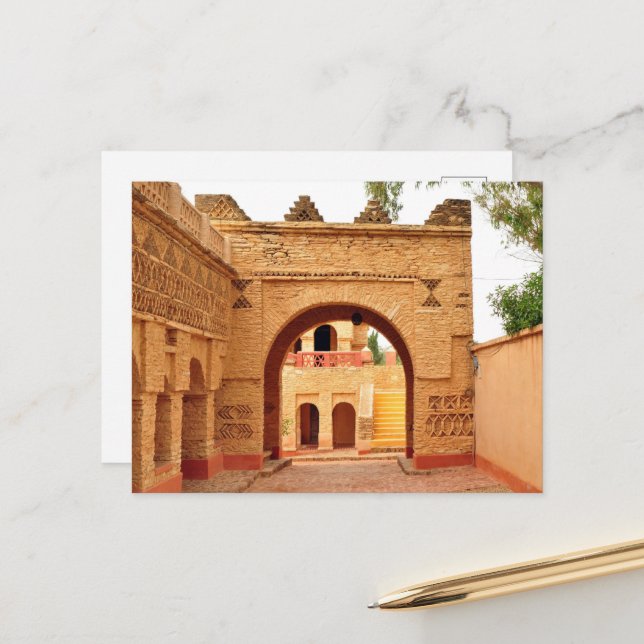 Beautiful Old Marrakesh Medina Architecture Postcard (Front/Back In Situ)