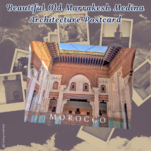 Beautiful Old Marrakesh Medina Architecture Postcard