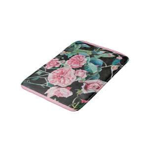 Beautiful Old Pink Roses Bath Mat