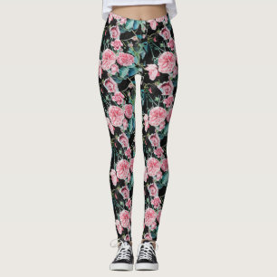 Beautiful Old Pink Roses small rose Leggings
