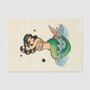 Beautiful Old School Mermaid Tissue Paper